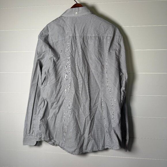 Helix Shirt Mens XXL Gray Stripe Button Down Military Long Sleeve Casual - Picture 6 of 9